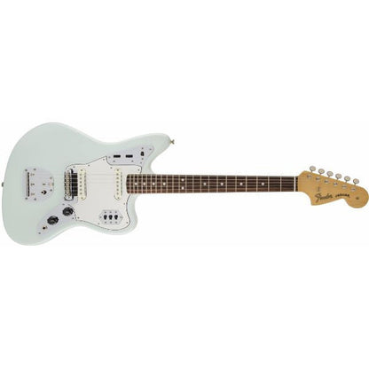 fender electric guitars fender american vintage '65 jaguar electric guitar, bound round-lam rosewood fingerboard, sonic blue