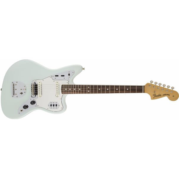 fender electric guitars fender american vintage '65 jaguar electric guitar, bound round-lam rosewood fingerboard, sonic blue