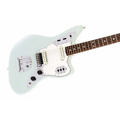 fender electric guitars fender american vintage '65 jaguar electric guitar, bound round-lam rosewood fingerboard, sonic blue
