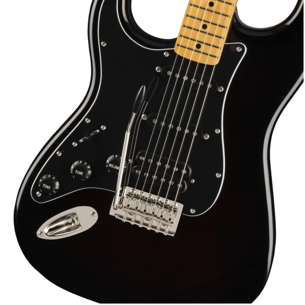 fender electric guitars fender classic vibe 70s stratocaster hss left-handed electric guitar black
