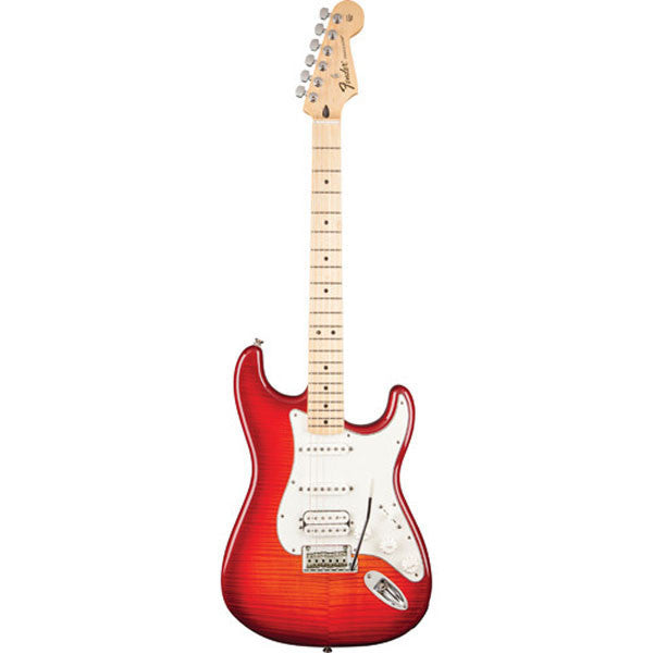 fender electric guitars fender deluxe stratocaster hss plus ios connectivity - aged cherry burst