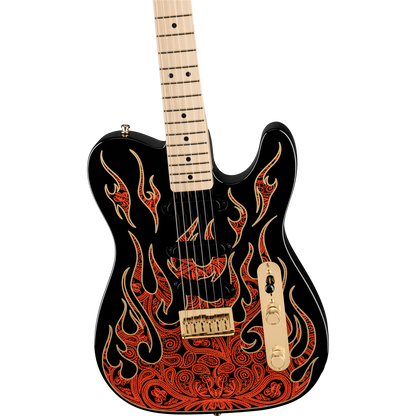 Fender Electric Guitars Fender James Burton Telecaster Electric Guitar, Maple Fingerboard, Red Paisley Flames