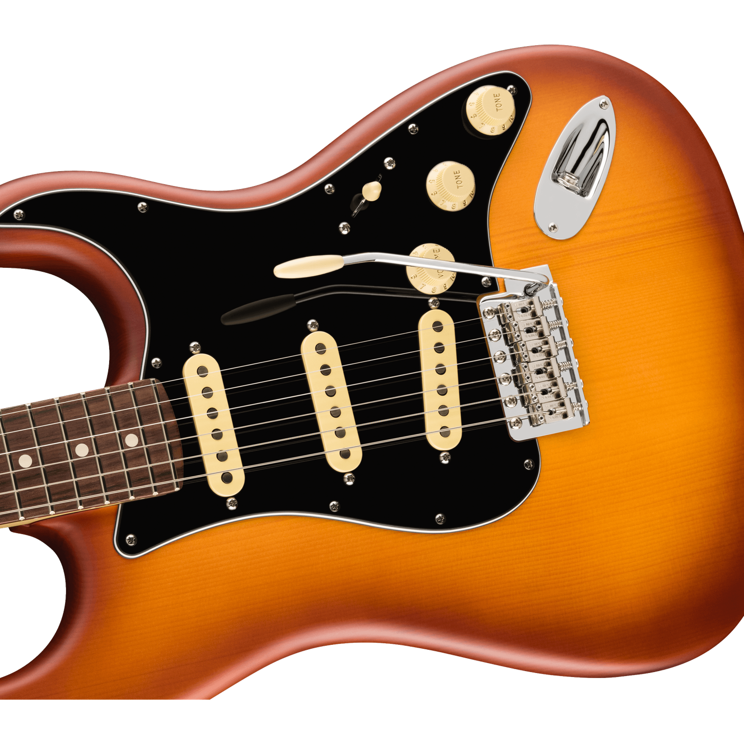 Fender Electric Guitars Fender Limited Edition American Performer Timber Stratocaster 6 String Electric Guitar#color_honey-burst,fingerboard_rosewood