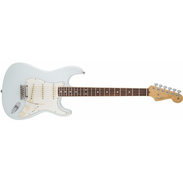fender electric guitars fender limited edition american standard stratocaster electric guitar channel bound, rosewood fingerboard, sonic blue