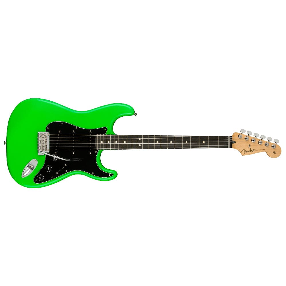 fender electric guitars fender limited edition player stratocaster 6 string electric guitar     #color_neon-green,fingerboard_ebony