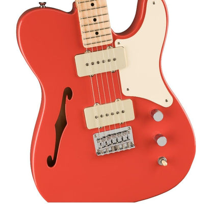 fender electric guitars fender paranormal cabronita telecaster thinline 6-strings electric guitar- fiesta red
