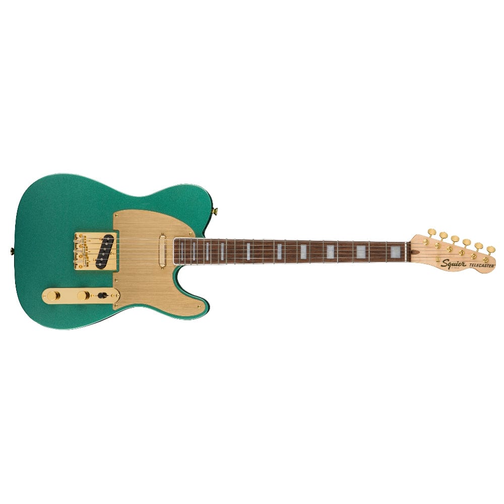 fender electric guitars fender squier 40th anniversary telecaster gold edition electric guitar   #color_sherwood-green,fretboard_indian-laurel