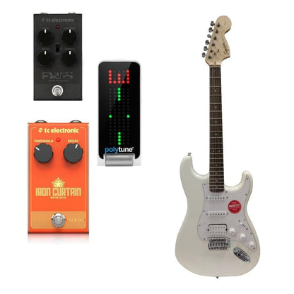 fender electric guitars fender squier affinity series stratocaster hss electric guitar with pedals bundle