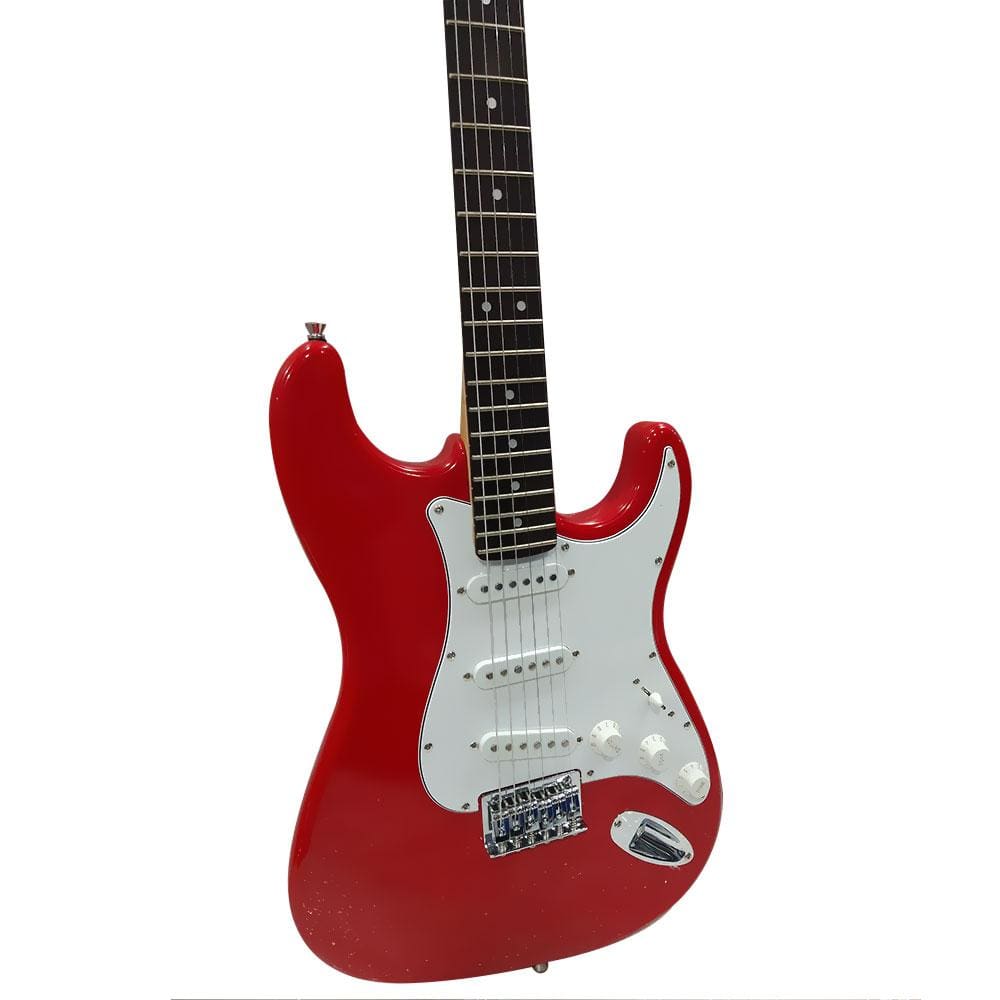 fender electric guitars fender squier mm stratocaster 6-string electric guitar   #type_bundle,color_red