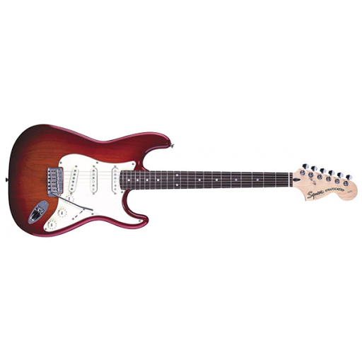 fender electric guitars fender squier standard stratocaster electric guitar - cherry sunburst