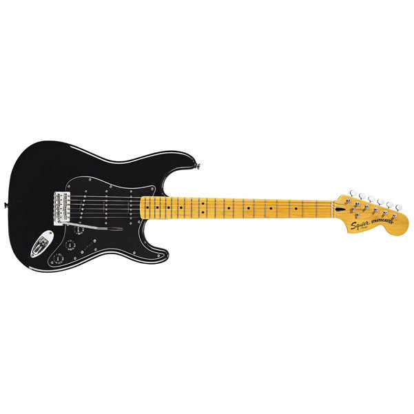 fender electric guitars fender squier vintage modified '70s stratocaster, maple fingerboard, black