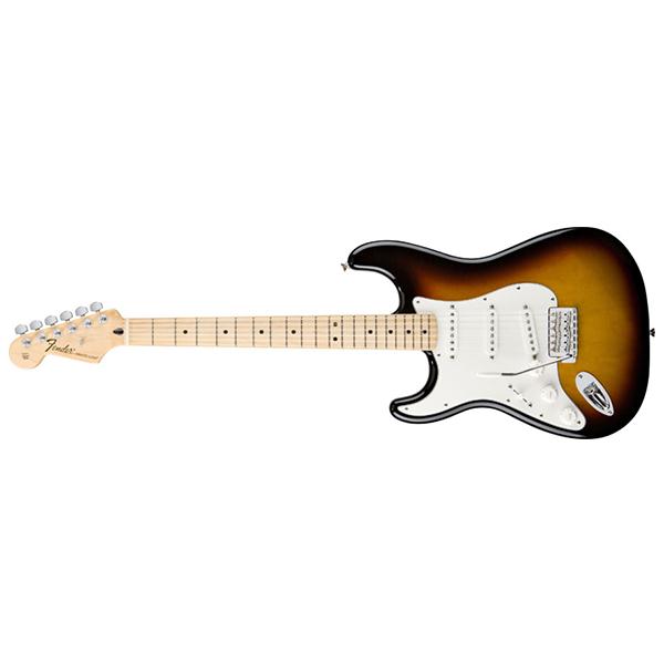 fender electric guitars fender standard stratocaster left handed electric guitar - brown sunburst