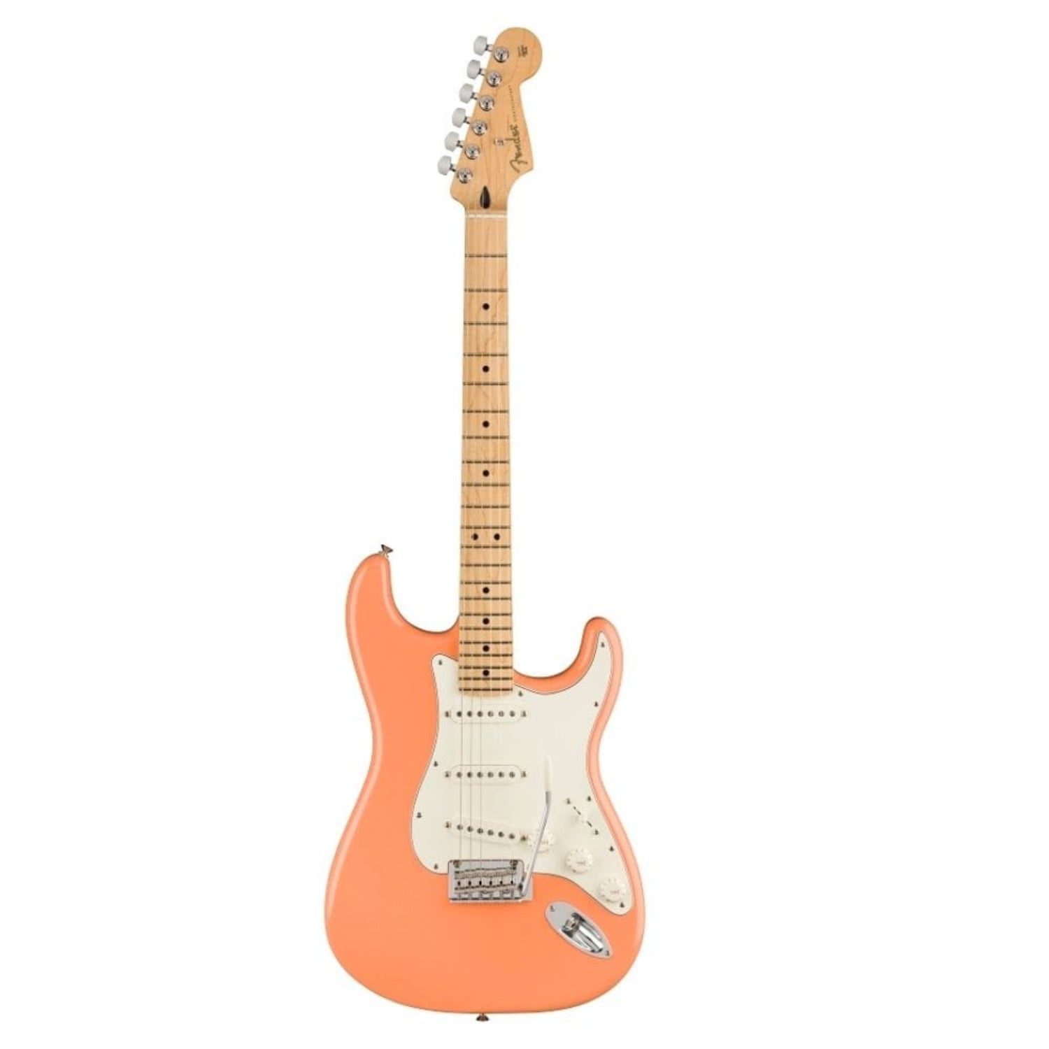 fender electric guitars pacific peach / maple fender limited edition player stratocaster 6 string electric guitar     