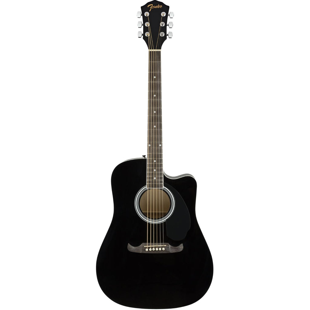 Fender Electro Acoustic Guitars Black / SINGLE Fender FA-125CE Dreadnought Cutaway Electro Acoustic Guitar