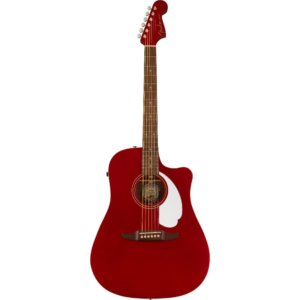 fender electro acoustic guitars candy apple red - white pickguard fender redondo player series electro-acoustic guitar 