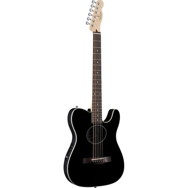 fender electro acoustic guitars fender standard telecoustic guitar - black