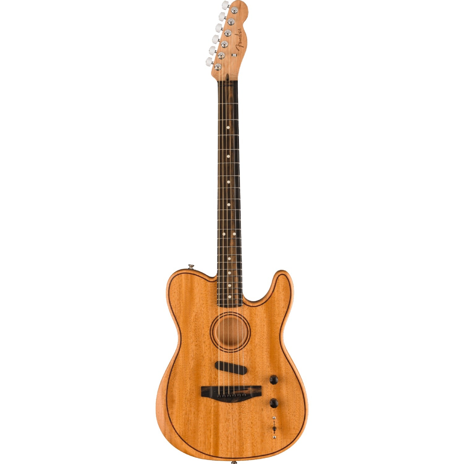 Fender Electro Acoustic Guitars Natural Fender American Acoustasonic Telecaster All Mahagony Electro Acoustic Guitar with Gigbag
