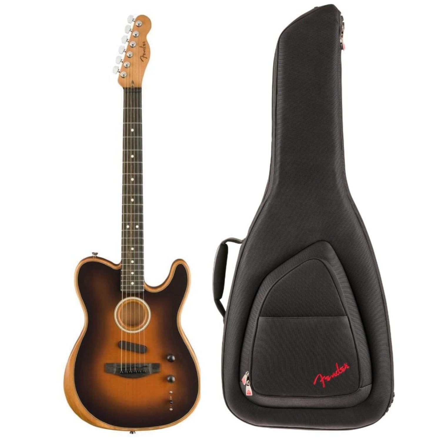 Fender Electro Acoustic Guitars Sunburst Fender American Acoustasonic Telecaster 6 String Electro Acoustic Guitar