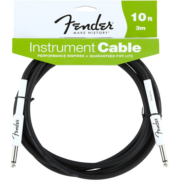 fender guitar cables fender 10ft performance series instrument cable - black 3 metres