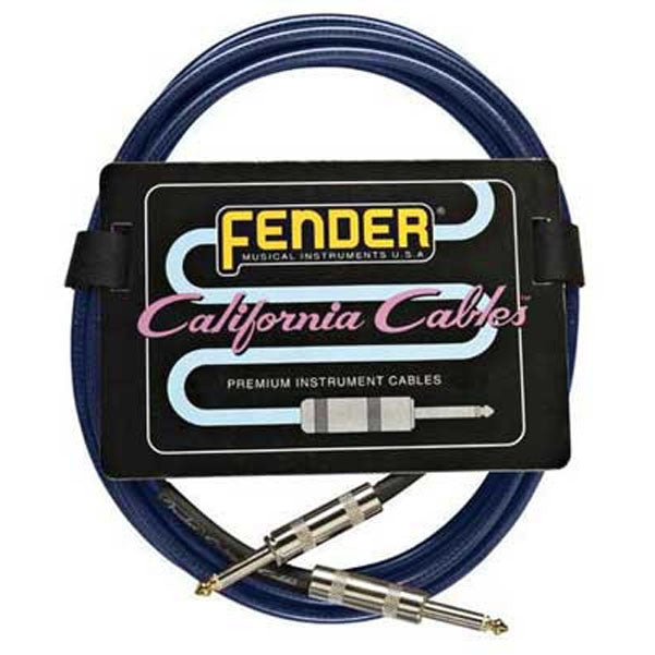 fender guitar cables fender accessories 10' california cable - lake placid blue