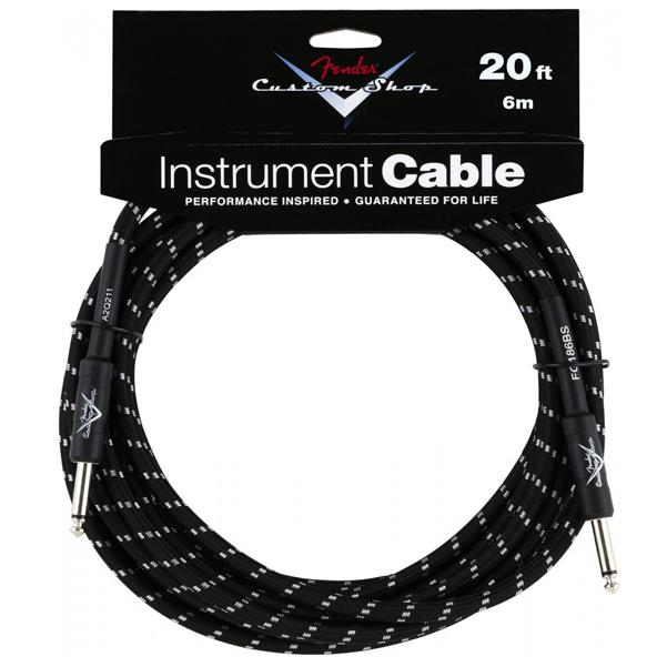 Fender Guitar Cables Fender Custom Shop Performance Series Cable, 20' - Black Tweed Instrument Cable