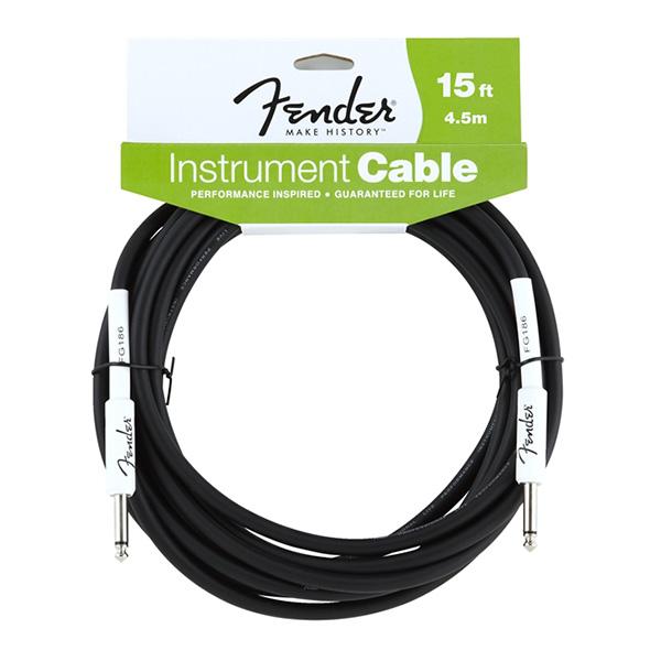 fender guitar cables fender performance series 15 ft instrument cable (straight-straight) - black
