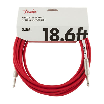 fender guitar cables fiesta red fender original series instrument cable - 18.6ft #color_fiesta-red