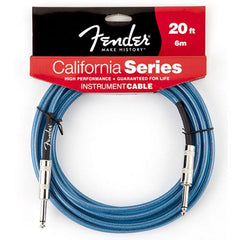 Fender Guitar Cables Lake Placid Blue Fender California Series 20ft Instrument Cable