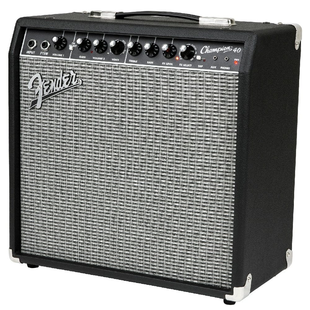 fender guitar combo amplifiers fender champion 40 watts guitar combo amplifier with cable, polishing cloth & e-book