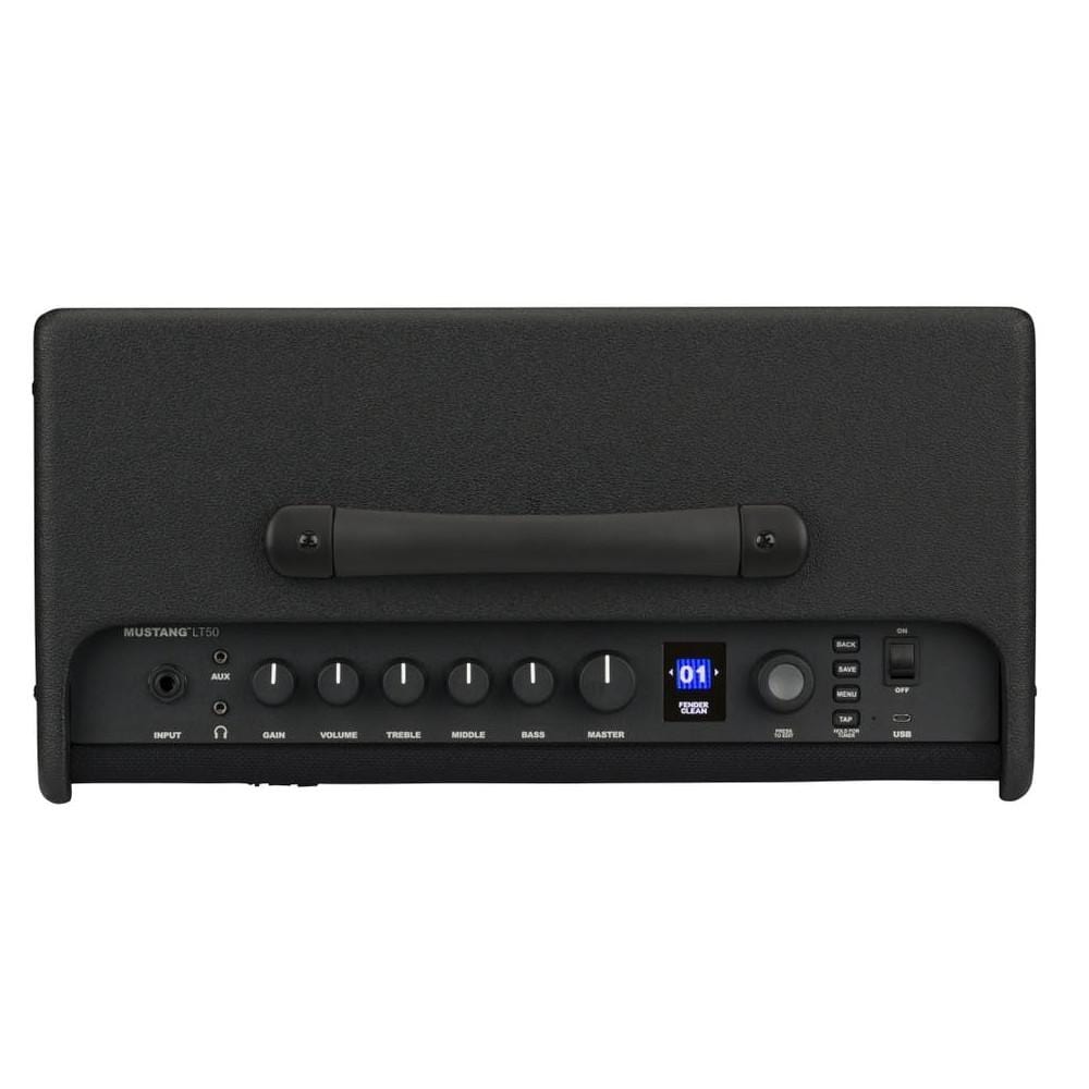 fender guitar combo amplifiers fender mustang lt50 230v combo guitar amplifier with cable, polishing cloth & e-book