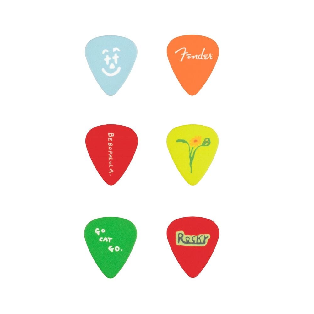 fender guitar picks fender george harrison rocky collection pick tin - pack of 6