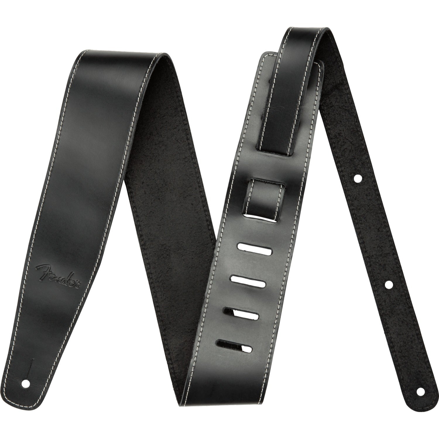 Fender Guitar Straps Black Fender 2.5 Broken In Leather Guitar Strap