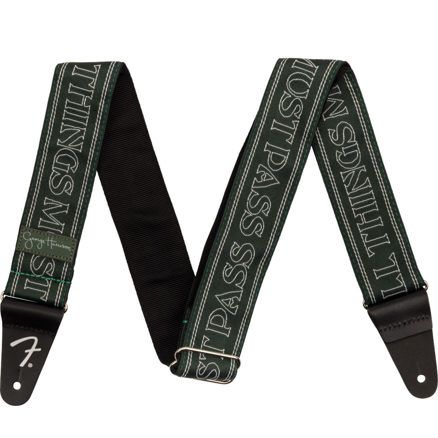 Fender Guitar Straps Green Fender George Harrison All Things Logo Guitar Strap
