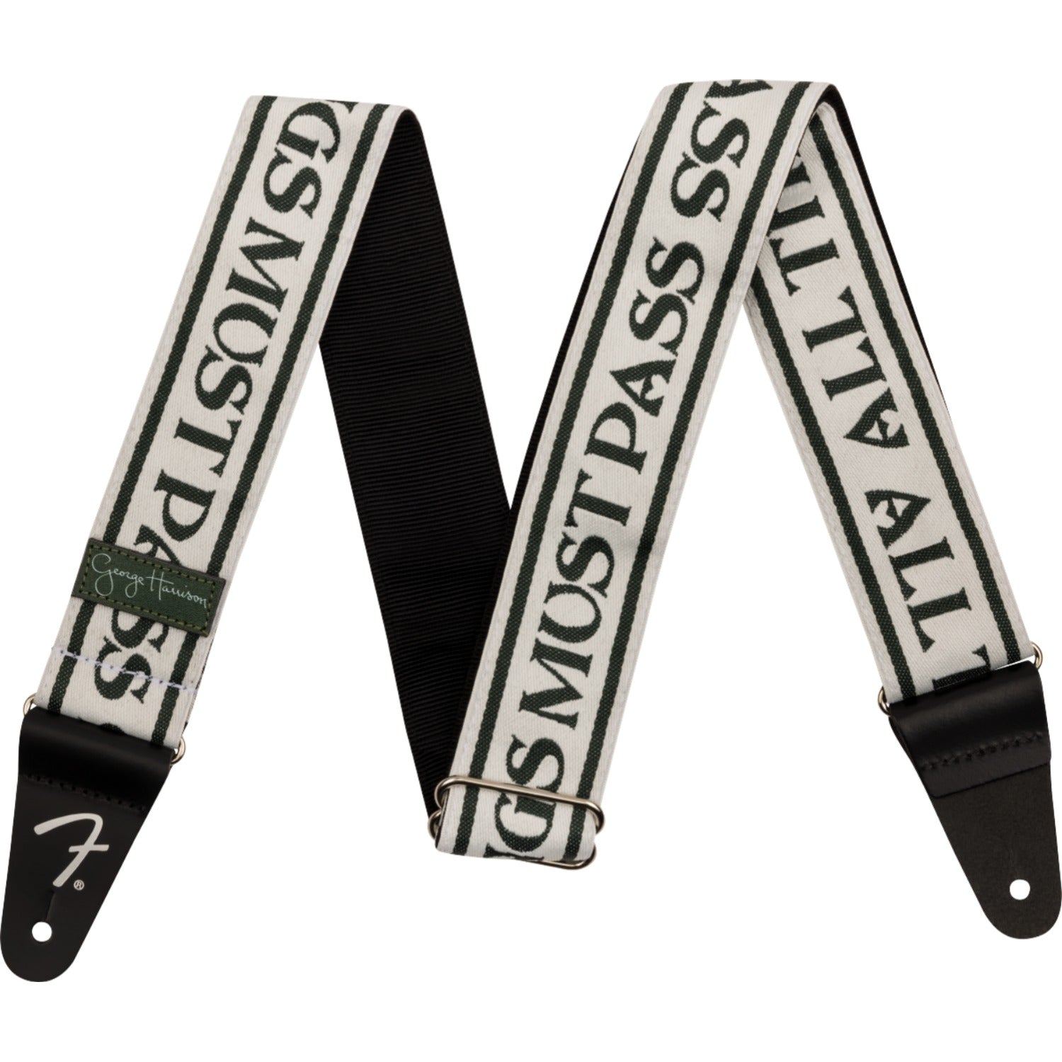 Fender Guitar Straps White/Black Fender George Harrison All Things Logo Guitar Strap