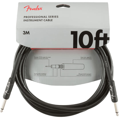 Fender Instrument Cables Black / 10ft Fender Professional Series Straight / Straight Instrument Cable