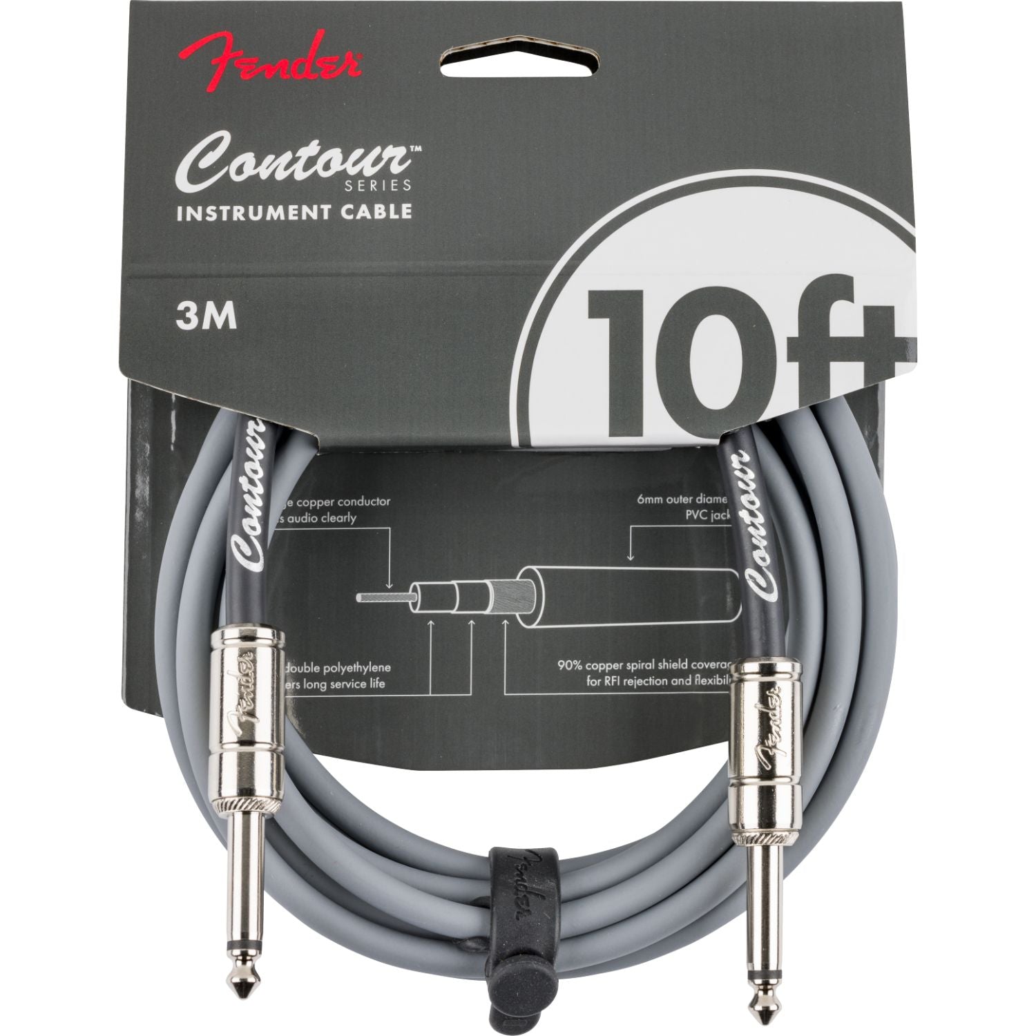 Fender Instrument Cables Inca Silver Fender Contour 10' Instrument Cable