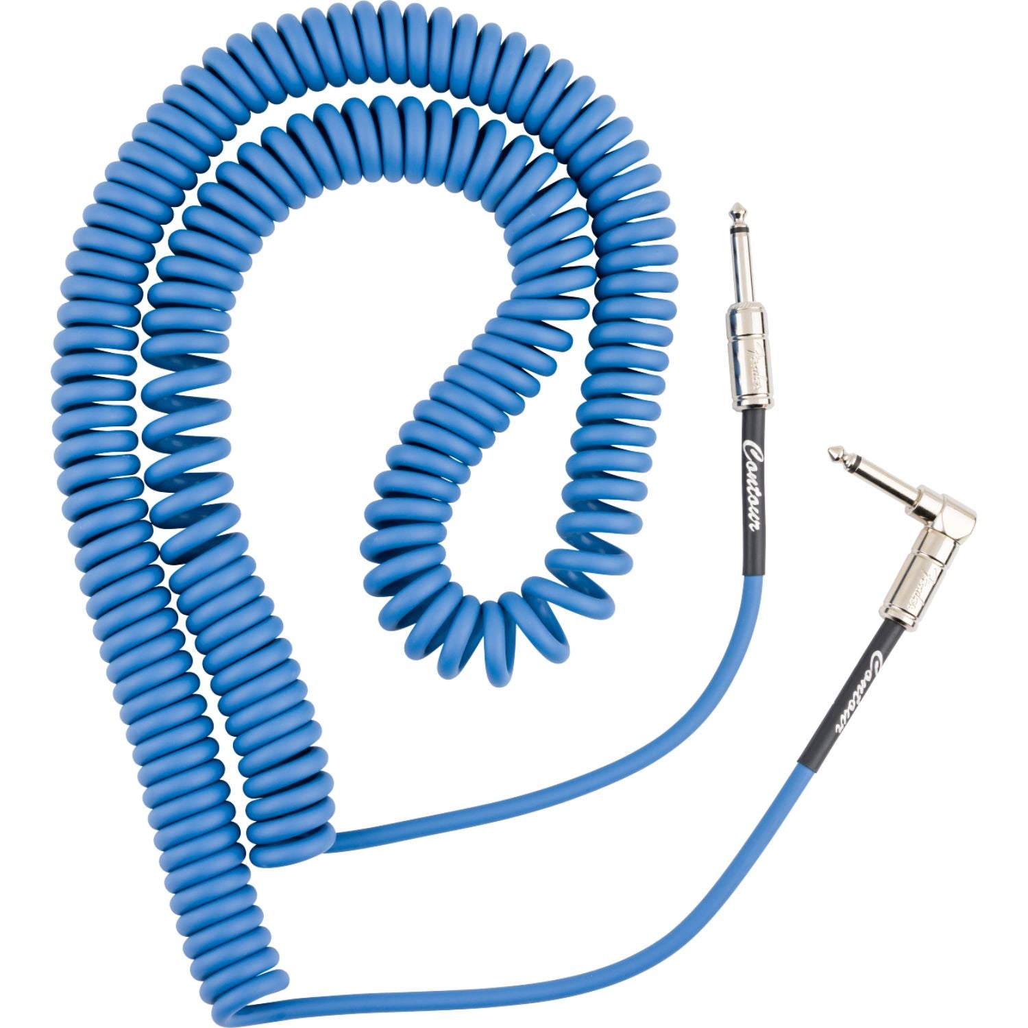 Fender Instrument Cables Lake Placid Blue Fender Contour 30' Coiled Instrument Cable