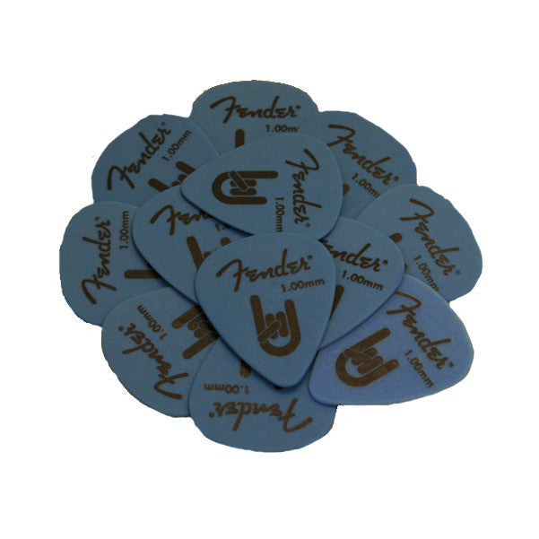 fender picks fender 351 rock on delrin 1.0mm heavy picks - blue - set of 6
