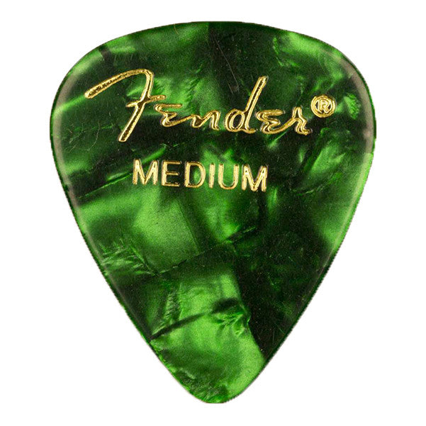 fender picks fender 351 shape premium medium pick green moto- set of 6