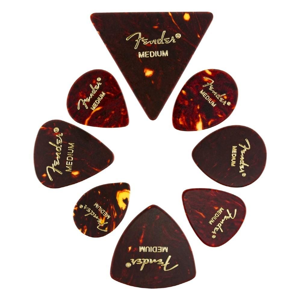 Fender Picks Fender Celluloid Shape Medley All Shapes Guitar Picks- Pack of 8