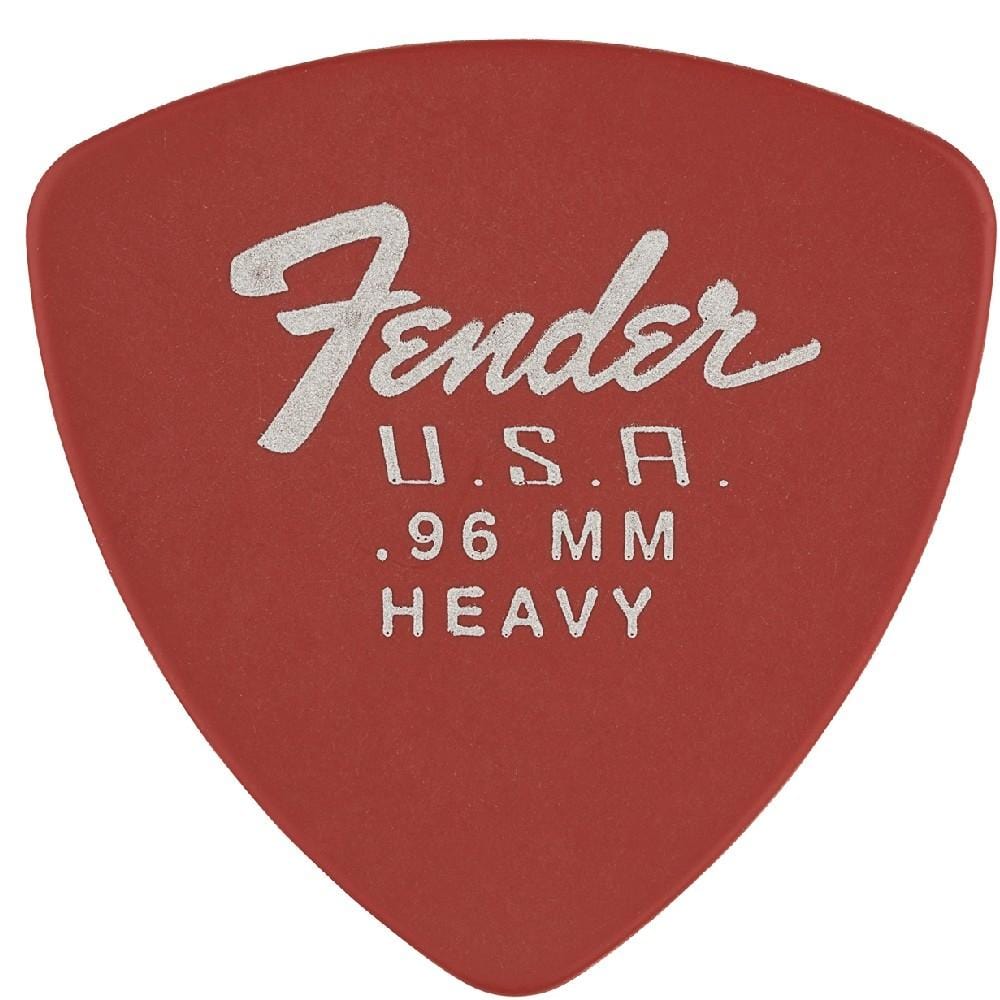 fender picks fender dura tone delrin guitar pick 346 shape- heavy- pack of 12- fiesta red