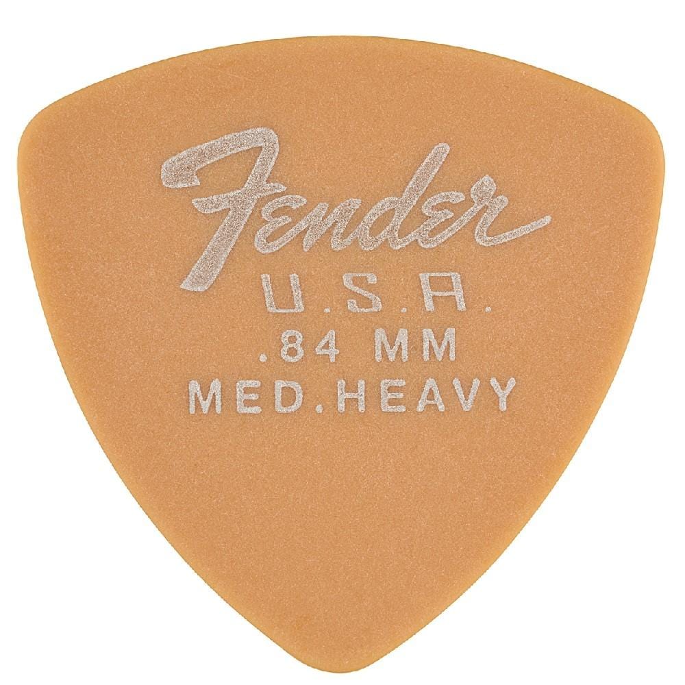 fender picks fender dura tone delrin guitar pick 346 shape- med heavy- pack of 12- butterscotch blonde