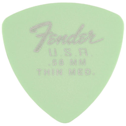 fender picks fender dura tone delrin guitar pick 346 shape- thin med- pack of 12- surf green