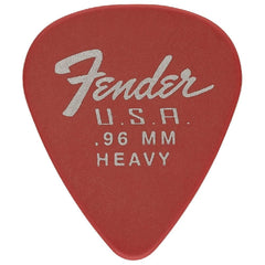 Fender Picks Fiesta Red- Heavy Fender Dura Tone Delrin Guitar Picks 351 Shape- Pack of 12