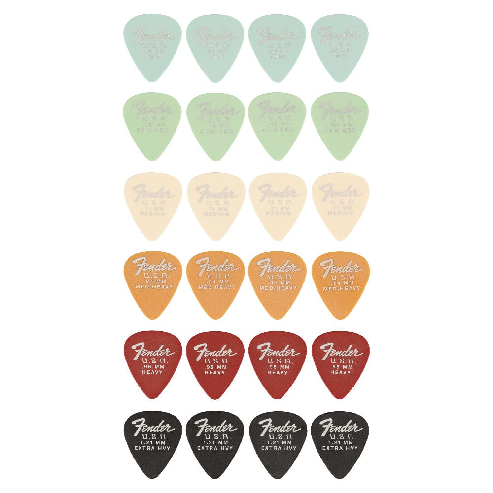 Fender Picks Pack of 24 Fender Dura-Tone 351 Pack of 24 Mix Picks