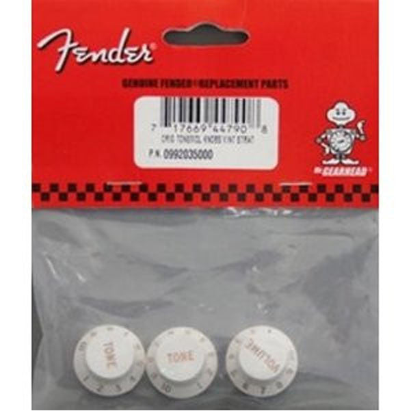 fender pots and switches fender strat knobs one volume two tone (white)