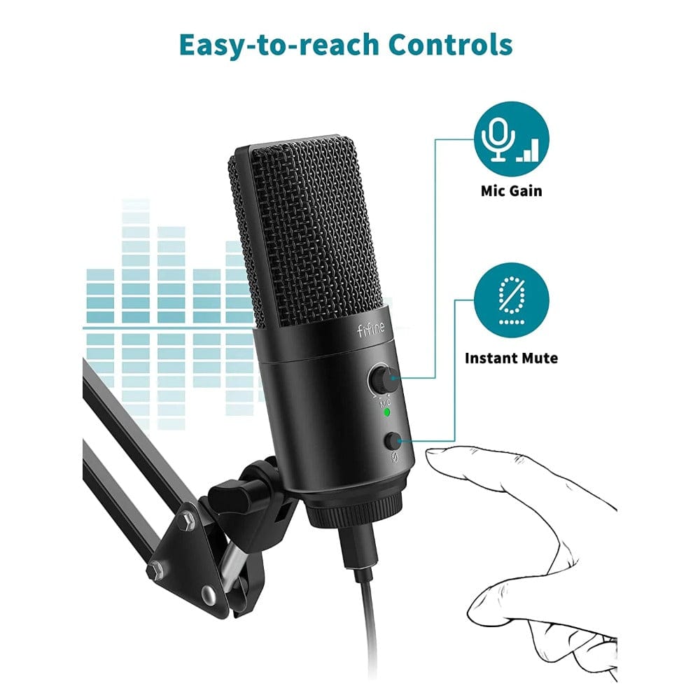 fifine condenser microphones fifine k683a usb-c plug desktop condenser microphone