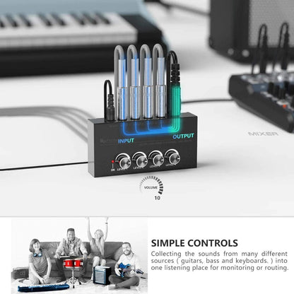 fifine headphone amplifiers fifine n5 4 channel line headphone amplifier mixer