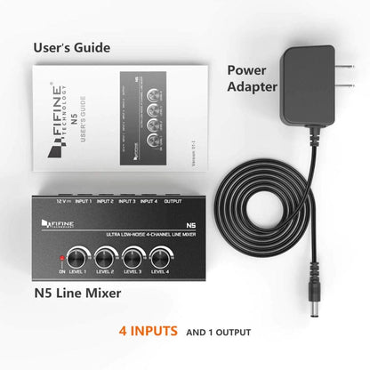 fifine headphone amplifiers fifine n5 4 channel line headphone amplifier mixer