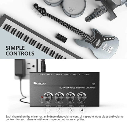 fifine headphone amplifiers fifine n5 4 channel line headphone amplifier mixer